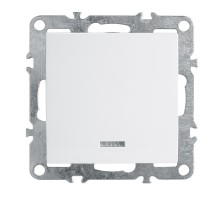 PSW10-9101-01 Выключатель 1-клавишный c индикатором (механизм), 250В, 10А, серия Эрна, белый  39309  STEKKER