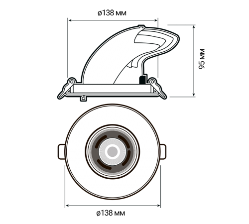 Светильник светодиодный встраиваемый downlight ДВО PLED DL4 30W 4000K 24° поворот White IP40  .5021907  Jazzway