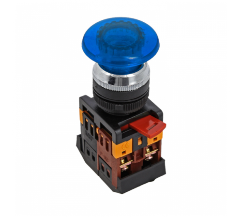 Кнопка AELA-22 "Грибок" синяя с подсветкой NO+NC 24В EKF PROxima  pbn-aela-1b-24  EKF