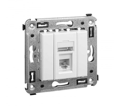 Розетка телефонная в стену одинарная, "Avanti", "Белое облако"  4400313  DKC