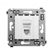 Розетка телефонная в стену одинарная, "Avanti", "Белое облако"  4400313  DKC