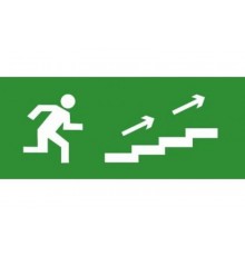 Эвакуационный знак ЭП14 По лестнице вверх направо 140x280 мм  ЭП14 140280  TechnoLux