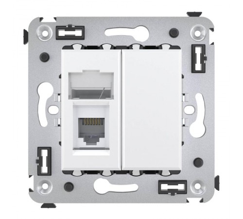 Розетка телефонная в стену одинарная, "Avanti", "Белое облако"  4400313  DKC