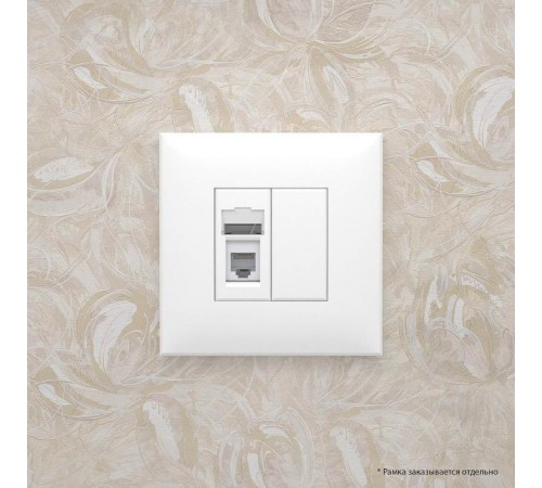 Розетка телефонная в стену одинарная, "Avanti", "Белое облако"  4400313  DKC