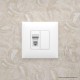Розетка телефонная в стену одинарная, "Avanti", "Белое облако"  4400313  DKC