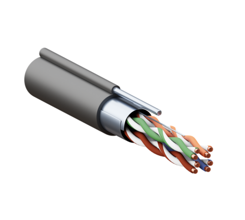 Кабель витая пара TERACOM PRO Cat.5E F/UTP 4 пары solid 24AWG 1,2 мм черный катушка 305м  TRP-5EFTP-04PE-BK-OTW3  EKF