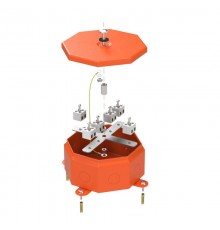 Коробка металлическая огнестойкая Октагон 70-0101-FR2.5-12 Е15-Е120 RAL2004 130х130х63 12p до 2,5мм.кв. (9 шт/кор)  70-0101-2004-FR2.5-12  Промрукав