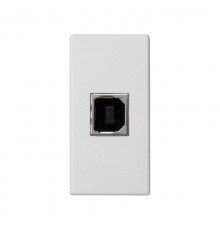 Розетка узкая USB 2.0 Тип В для передачи данных белого цвета K45 Connect  K131B-9  Simon