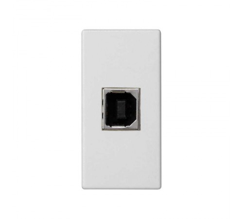 Розетка узкая USB 2.0 Тип В для передачи данных белого цвета K45 Connect  K131B-9  Simon