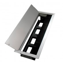 LUK/4AL Люк настольный встраиваемый на 4 поста (45х45мм) с крышкой, алюминий IP20  70044  Ecoplast