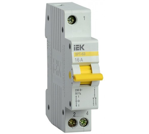Выключатель-разъединитель (рубильник) трехпозиционный ВРТ-63 1п 16А  MPR10-1-016  IEK