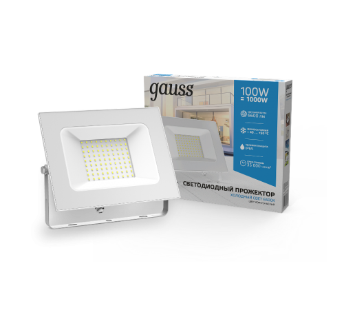 Прожектор светодиодный 100W 7000lm IP65 6500К белый  613120300  Gauss