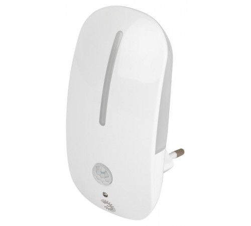 Ночник - светильник светодиодный NN-621-LS-MS-W в розетку с датчиком освещенности и датчиком движения белый  Б0057212  ЭРА