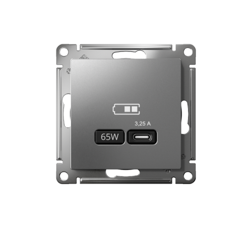AtlasDesign Сталь USB Розетка тип-C 65W высокоскоростной заряд QC PD  ATN000927  SE