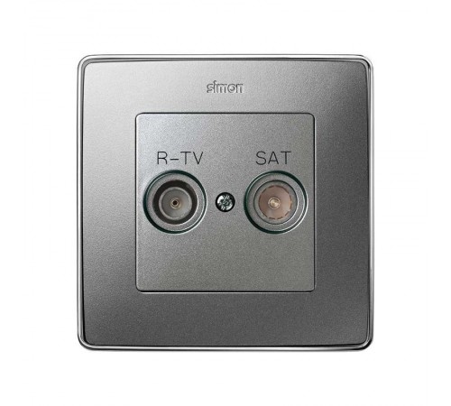 Simon 82 Накладка для спутниковых радио-телевизионных розеток, S82 Detail алюминий  82097-93  Simon