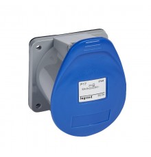 Встраиваемая прямая розетка с уменьшенным фланцем - P17 Tempra Pro - IP 44 - 200/250 В~ - 32 A - 2К+З  058054  Legrand