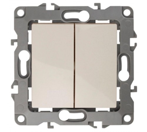 Переключатель двойной 12-1106-02 10АХ-250В,  слоновая кость  Б0014664  ЭРА