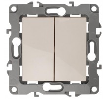 Переключатель двойной 12-1106-02 10АХ-250В,  слоновая кость  Б0014664  ЭРА