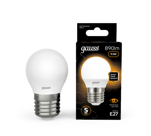 Лампа светодиодная Black LED Шар E27 9.5W 890lm 3000K  105102110  Gauss