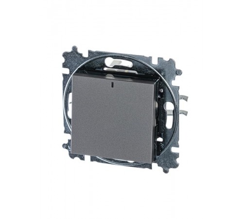 ABB Levit Сталь / дымчатый чёрный Переключатель 1-кл. с подсветкой ориентационная  3559H-A06446 69W  2CHH590646A6069  ABB