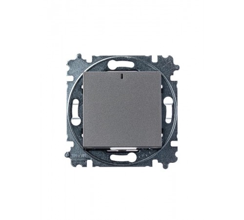 ABB Levit Сталь / дымчатый чёрный Переключатель 1-кл. с подсветкой ориентационная  3559H-A06446 69W  2CHH590646A6069  ABB