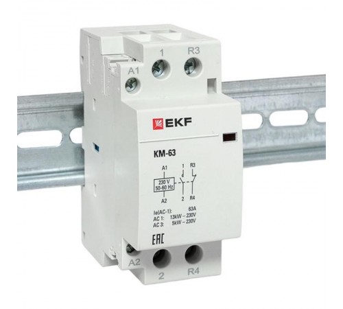 Контактор модульный КМ 63А NО+NC (2 мод.) EKF PROxima  km-2-63-11  EKF