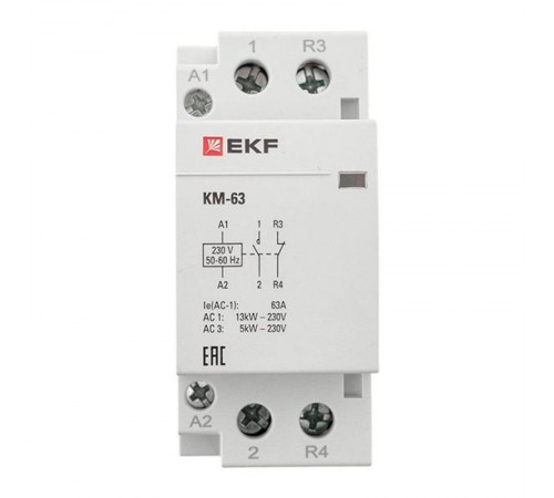 Контактор модульный КМ 63А NО+NC (2 мод.) EKF PROxima  km-2-63-11  EKF