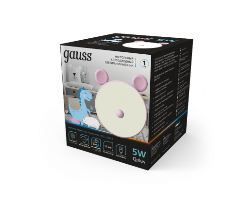 Светильник ночник настольный Qplus GTL702 5W 200lm 2700-6000K 5V Li-ion 1200mA розовый диммируемый LED 1/10/30  NN7024  Gauss