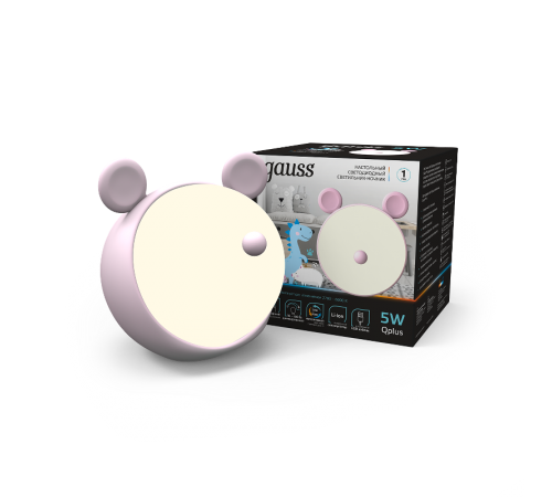 Светильник ночник настольный Qplus GTL702 5W 200lm 2700-6000K 5V Li-ion 1200mA розовый диммируемый LED 1/10/30  NN7024  Gauss