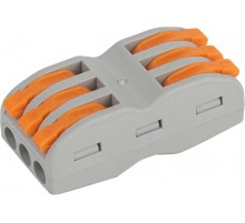 Клемма СМК с пастой NO-224-44 с рычагом 6 отверстий 0,5-2.5мм2 (уп.50 шт)  Б0057073  ЭРА