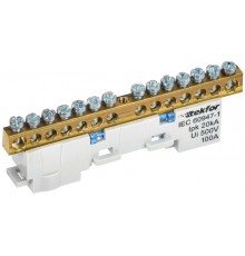 TEKFOR Шина N "ноль" неизолированная на универсальном держателе 6х9-14-С  TF-NN10-14-DL-K07  IEK