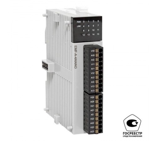 Модуль аналогового в/в EMF 4/4 PRO-Logic (с поверкой)  EMF-A-4AI4AO-V  EKF