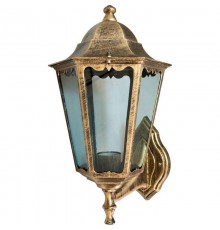 Светильник садово-парковый 6201 шестигранный на стену вверх 100W E27 230V, черное золото  11135  Feron