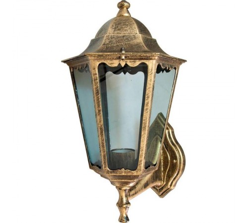 Светильник садово-парковый 6201 шестигранный на стену вверх 100W E27 230V, черное золото  11135  Feron