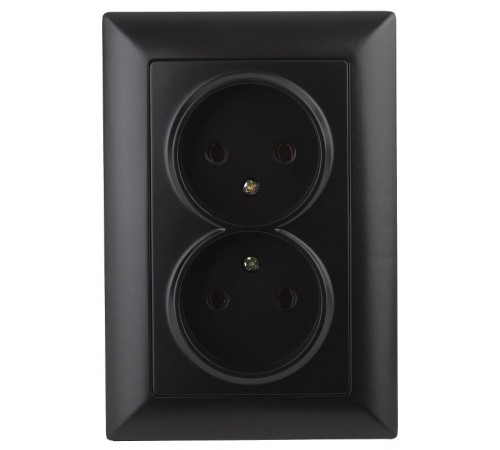 Розетка Intro Solo 4-204-05 без заземления двойная 16А-250В, IP20, СУ, антрацит  Б0053670  Intro