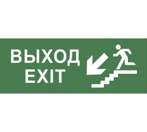 Самоклеющая этикетка INFO-DBA-013 "Выход/лест. вниз/фигура" ДПА/ДБА IP20/54  Б0048465  ЭРА