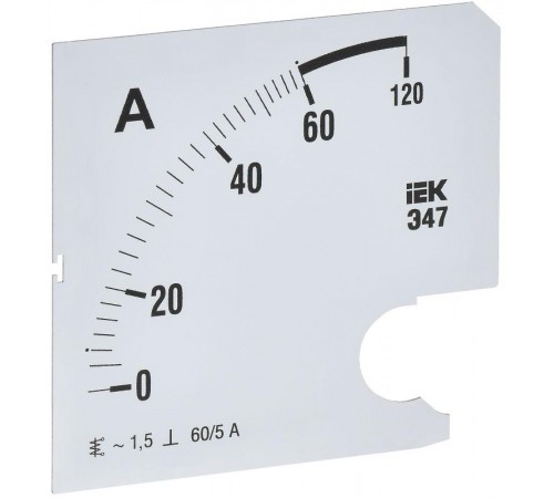 Шкала смен. для амперметра Э47 60/5А-1,5 96х96мм  IPA20D-SC-0060  IEK