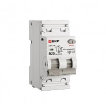 Выключатель автоматический дифференциального тока АВДТ-63N 1P+N 20А 30мА характеристика B тип AC электромеханический 6кА PROXIMA  D63N26M20B30  EKF