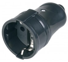 РПп10-02-Ст Розетка разборная прямая с з/к 16А черная  ERP10-16-01-K02  IEK