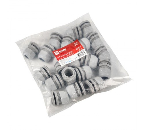 Сальник PG29 IP54 (20 шт) d отв. 36 мм / d провод. 18-25 мм PROxima  plc-pg-29-r  EKF