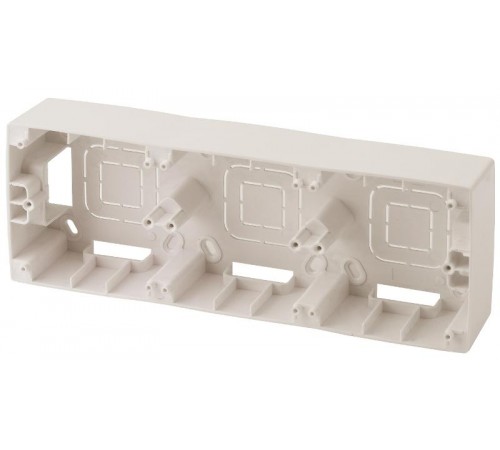 12-6103-02 ЭРА Коробка наклад. монтажа 3 поста, Эра12, слоновая кость  Б0043181  ЭРА