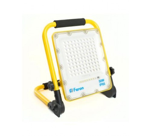Прожектор светодиодный переносной с зарядным устройством 50W,  10Ah 18650, 6400K, IP66, LL-951  48676 Feron