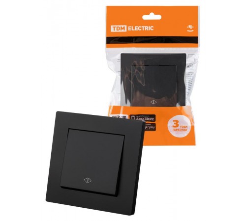 Выключатель перекрестный 1 кл. 10А черный "Сенеж"  SQ1816-0310  TDM