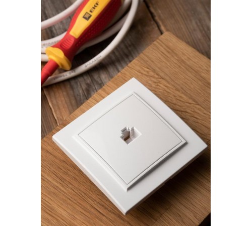 Минск Розетка RJ-45 1-местная СП белая EKF Basic  ERK01-035-10  EKF