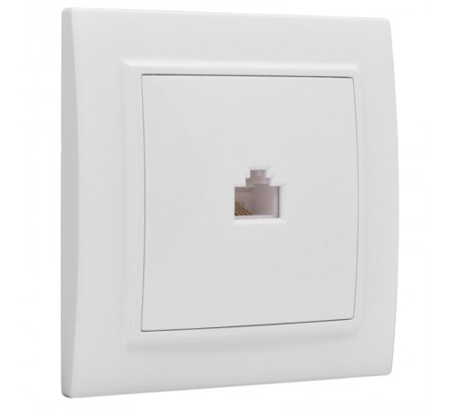 Минск Розетка RJ-45 1-местная СП белая EKF Basic  ERK01-035-10  EKF
