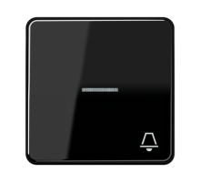 Клавиша с окошком и символом "звонок" для выключателей с подсветкой; черная  CD590KO5KSW  Jung