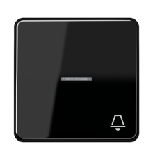 Клавиша с окошком и символом "звонок" для выключателей с подсветкой; черная  CD590KO5KSW  Jung