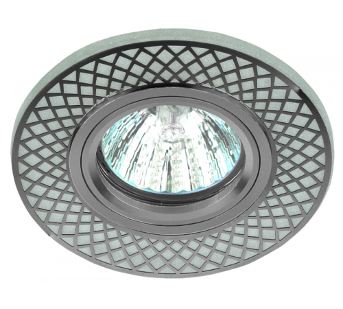 Светильник точечный декоративный DK LD42 WH/CH /1 cо светодиодной подсветкой MR16, белый/хром (50/1500)  Б0048938  ЭРА