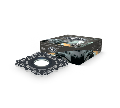 Светильник точечный встраиваемый Backlight BL129 Квадрат/узор. Черный, Gu5.3, 3W, LED 4000K  BL129  Gauss