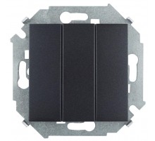 Simon 15 Графит Выключатель 3-кл, 10А 250В, винт. зажим  1591391-038  Simon